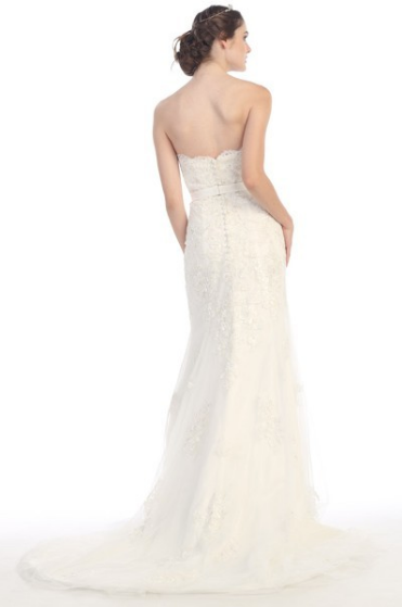 Robe de mariée - 6050-01 - L - Ivory /champagne faite grande