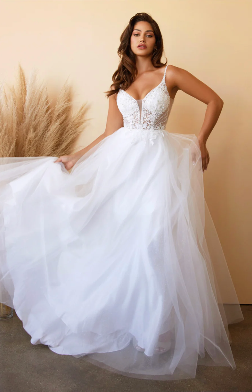 Robe de mariée - Cd0 -1095 - Large ( 12-14 ans ) - off white - faite petite