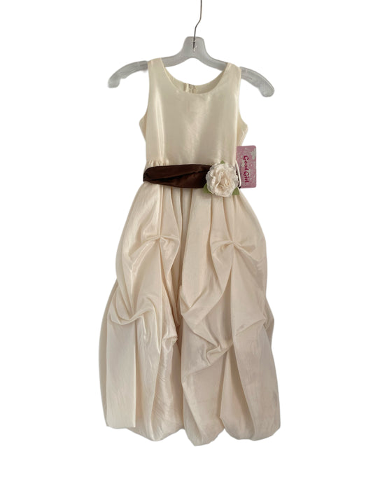 Robe bouquetiere - 8 ans - ivory / brown