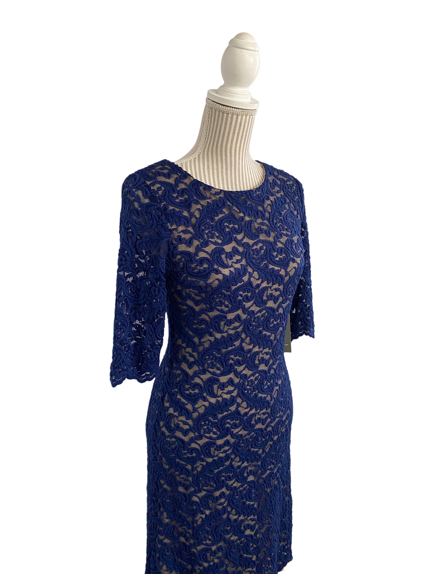 Dentelle - 870-35 - robe courte - marine - medium -