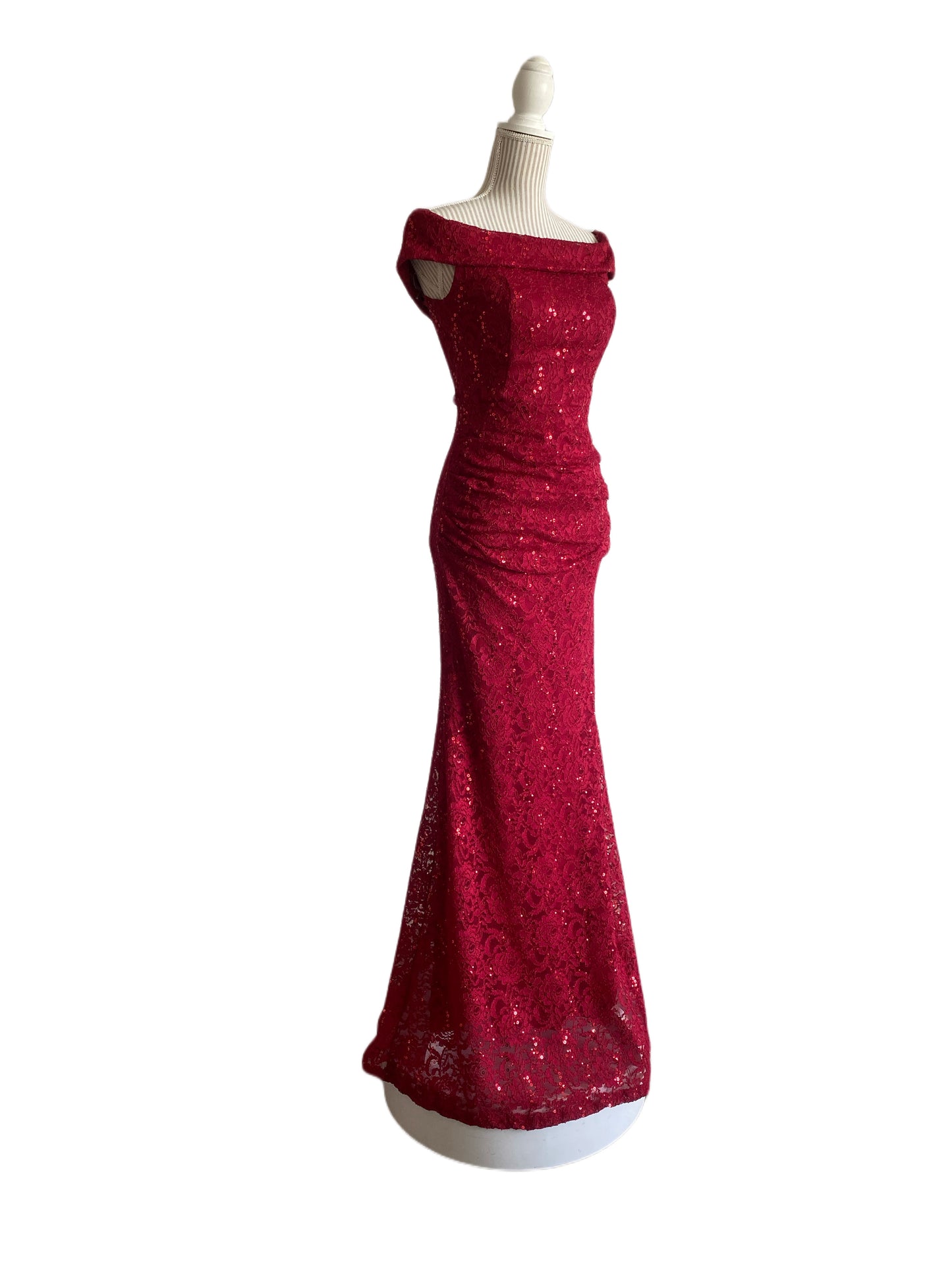 Robe dentelle ajustée - small - Cherry