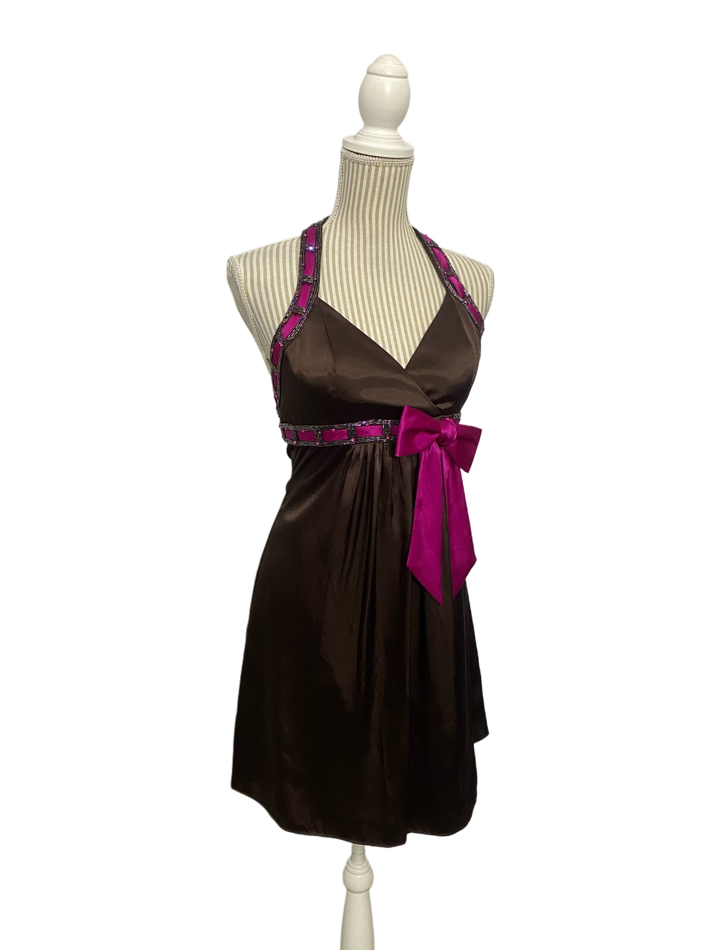 Petite robe - flip - 2 ans - brune/fuschia