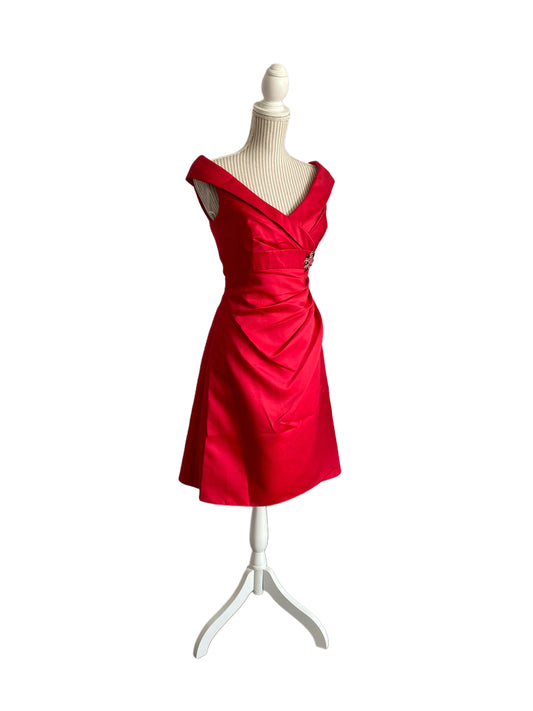 Petite robe cocktail classique - rouge scarlet - 6 ans