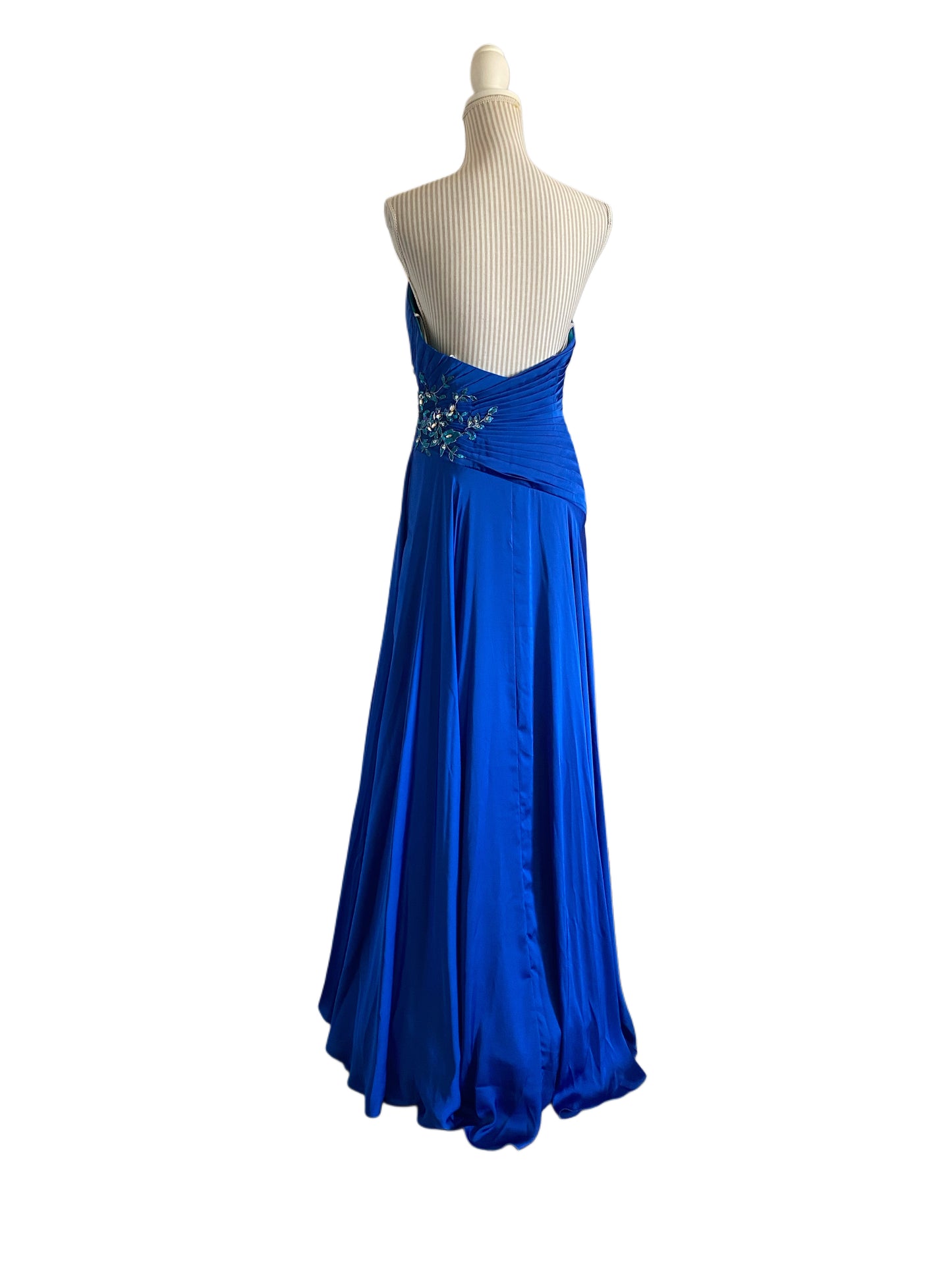 Robe royal et turquoise - 8 ans - faite petite