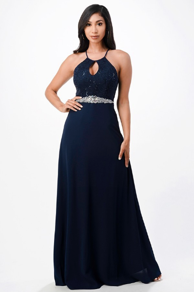 Robe de gala ou soirée - Large -Navy