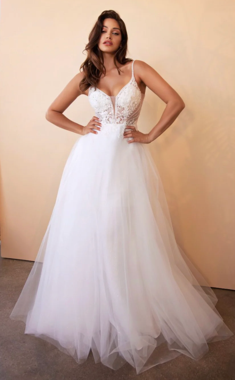 Robe de mariée - Cd0 -1095 - Large ( 12-14 ans ) - off white - faite petite