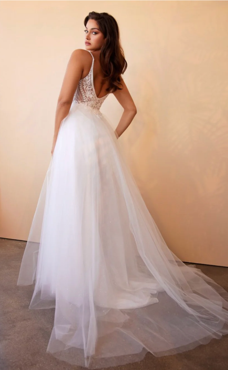 Robe de mariée - Cd0 -1095 - Large ( 12-14 ans ) - off white - faite petite