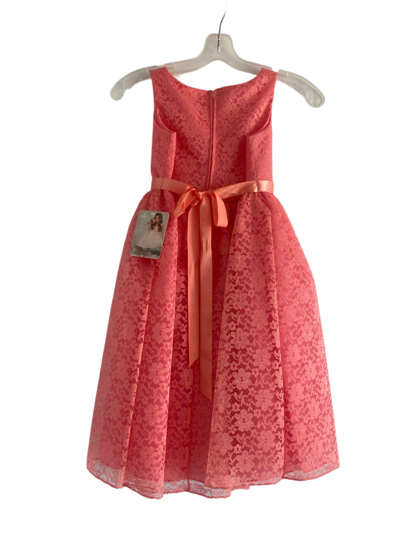 Robe bouquetiere - 8 ans - coral